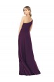 One Shoulder Chiffon Bridesmaid Dress with Tie Belt