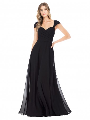 Shop Sweetheart Cap Sleeves Chiffon Bridesmaid Dress Perth