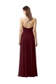 Slim Long High Halter Neck Chiffon Bridesmaid Dress with High Side Slit Perth
