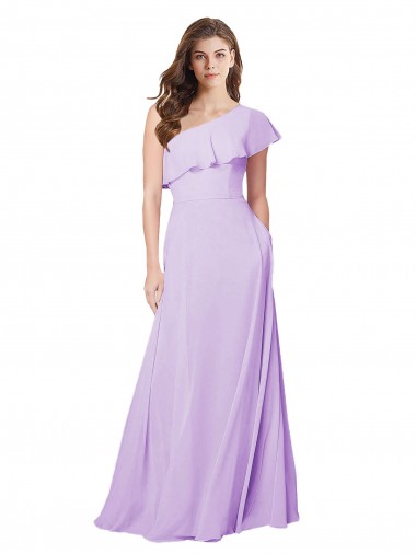 Shop Draped One Shoulder Long Chiffon Bridesmaid Dress  Perth