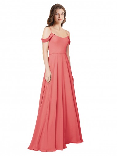 Shop Draped Off the Shoulder Straps Chiffon Bridesmaid Dress Perth