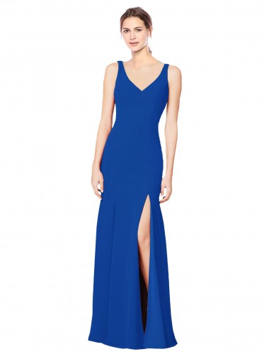 Shop Low Back Sleeveless Chiffon Bridesmaid Dress with Side Slit Perth