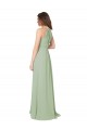 High Halter Neck Keyhole Chiffon Bridesmaid Dress Perth