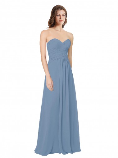 Shop Chiffon A-Line Wraparound Draping Long Bridesmaid Dress Perth
