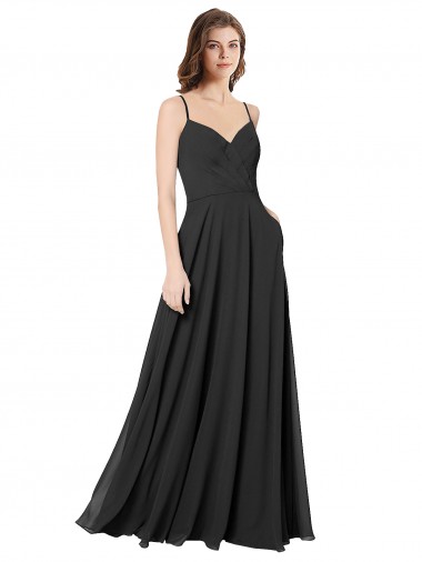 Shop Cowl Back Spaghetti Straps Long Chiffon Bridesmaid Dress  Perth