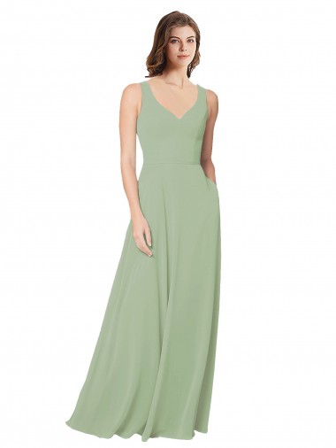 Shop A-Line Open Back Chiffon Bridesmaid Dress with Pockets Perth