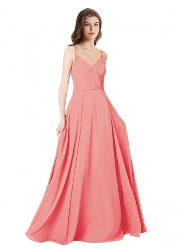 Shop Crossover Bodice Long Chiffon Bridesmaid Dress with Double Back Straps Perth