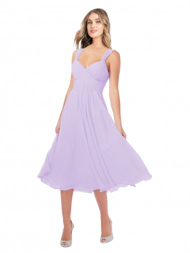 Shop Draped Midi Length Chiffon Cocktail Bridesmaid Dress with Ruched Bodice Perth