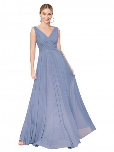 Shop Floor Length High Neck V-Back Chiffon Bridesmaid Dress / Formal Prom Dress Perth