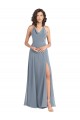Slim A-Line Cowl Neck Long Chiffon Bridesmaid Dress with Side High Slit Perth