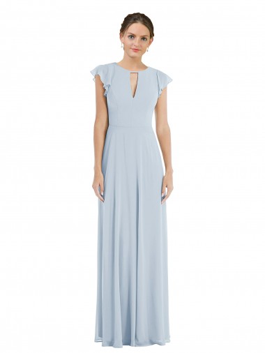 Shop Flutter Sleeve V Keyhole Chiffon Maxi Formal Bridesmaid Dress Perth