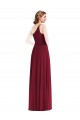 One Shoulder Chiffon Maxi Bridesmaid Dress with Shirred Front Slit Perth