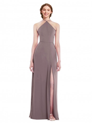 Shop Diamond Halter Maxi Formal Bridesmaid Dress with Front Slit Perth