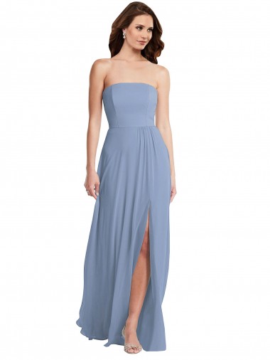 Shop Strapless A-Line Maxi Bridesmaid Dress with Front Slit Perth