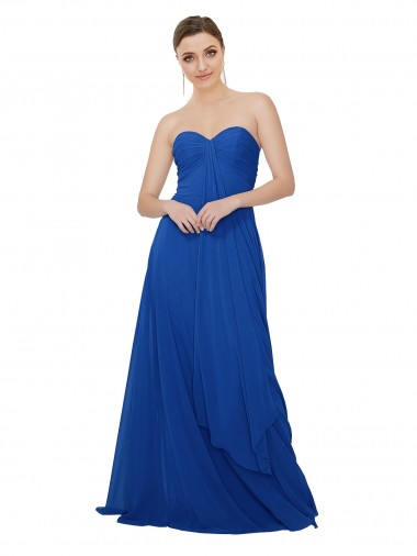 Shop Strapless Sweetheart Draped Chiffon Bridesmaid Dress Perth
