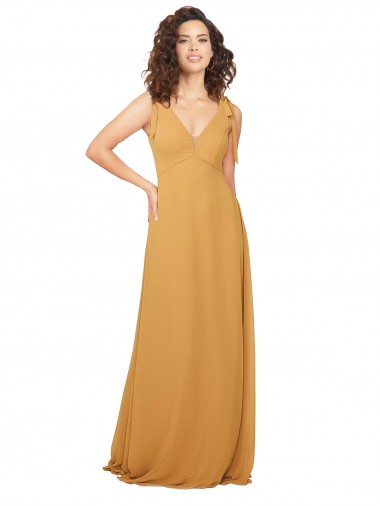 Shop Boho Chiffon Bridesmaid Dress with Tied Straps Perth