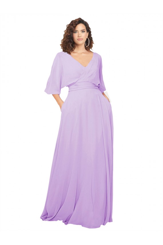 Chiffon Bridesmaid Dress with Ruched Waist