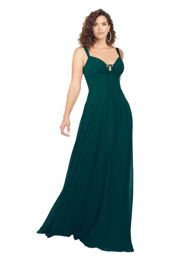 Shop Tied Bodice Sweetheart V-Neck Chiffon Bridesmaid Dress Perth