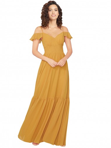 Shop Ruched Keyhole Back Boho Chiffon Bridesmaid Dress Perth