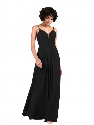 Shop Simple V-Neckline Chiffon Formal Bridesmaid Dress with Pleated Skirt Perth