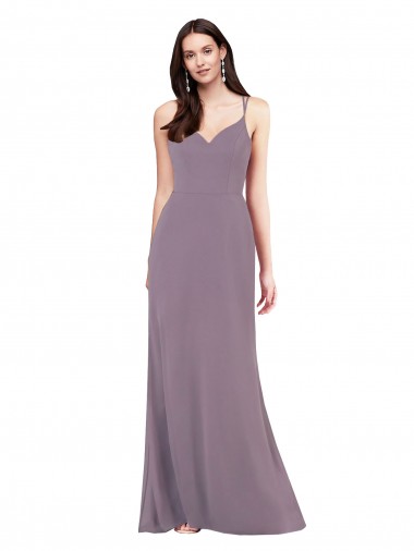 Shop Simple Floor-Length Chiffon Formal Bridesmaid Dress with Criss-Cross Back Perth