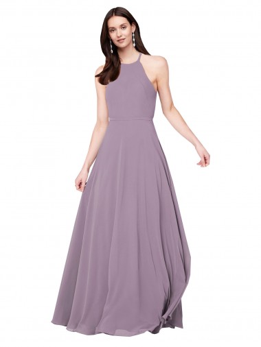 Shop Floor Length Long Chiffon Bridesmaid Dress with Double Bow Feature Perth