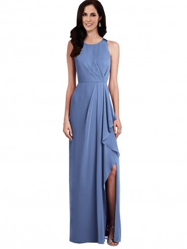 Shop Sleeveless Chiffon Bridesmaid Dress with Draped Front Slit Perth