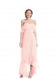 Off the Shoulder Ruffled High Low Maxi Bridesmaid Dress Perth