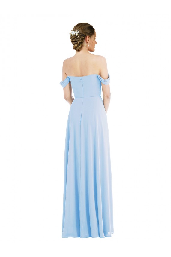 Off the Shoulder Draped Neckline Maxi Formal Bridesmaid Dress Perth
