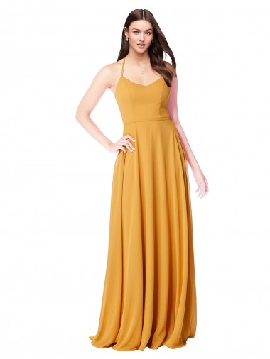 Shop Chiffon A-Line Bridesmaid Dress with Halter Back Perth