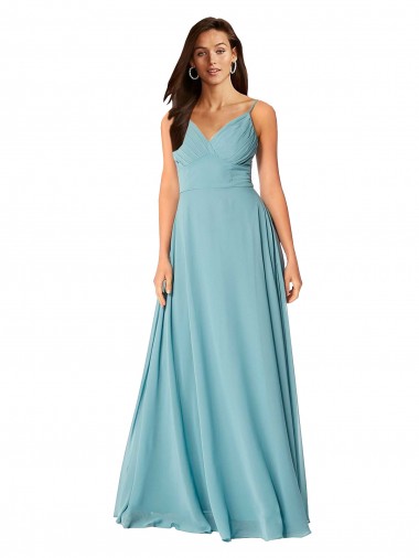 Shop Draped Empire V-Neck Chiffon Bridesmaid Dress Perth