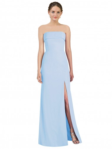 Shop Strapless Trumpet Chiffon Formal Bridesmaid Dress with Thigh high Slit Perth