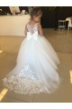 Champagne Ball Gown Sweetheart Chapel Train Sleeveless Flower Girl Dress Perth