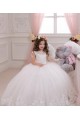 Ivory Ball Gown Bateau Neck Chapel Train Sleeveless Flower Girl Dress Perth