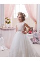Ivory Ball Gown Bateau Neck Chapel Train V-Back Flower Girl Dress Perth