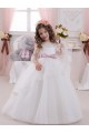 Ivory Ball Gown Bateau Neck Long Chapel Train Sleeveless Flower Girl Dress Perth