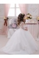 Ivory Ball Gown Bateau Neck Long Chapel Train Sleeveless Flower Girl Dress Perth