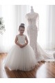 Ivory Ball Gown Chapel Train Sleeveless Flower Girl Dress Perth