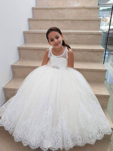 Ivory Ball Gown Floor Length Flower Girl Dress Perth