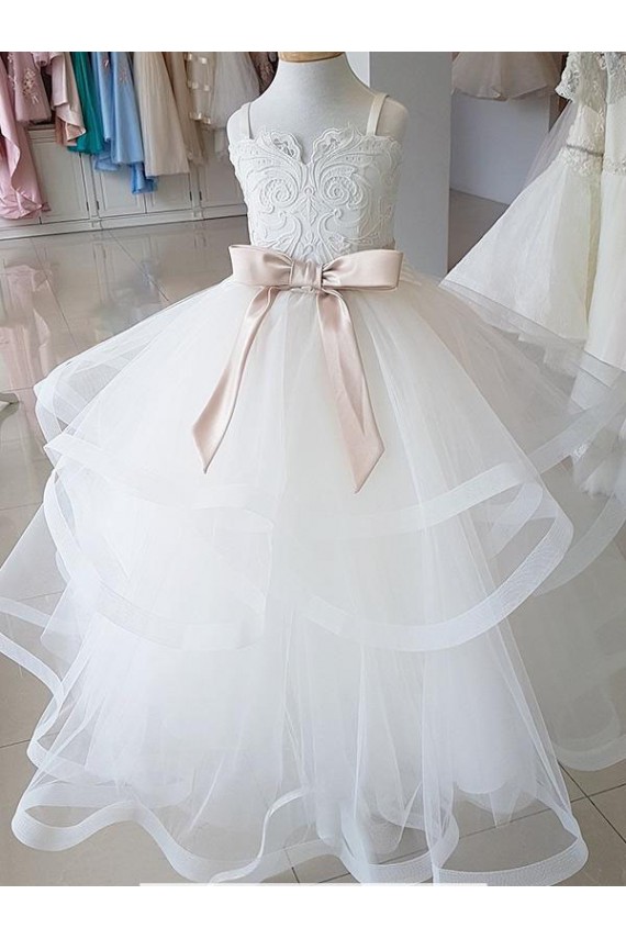 Ivory Ball Gown High Neck Floor Length Flower Girl Dress Perth