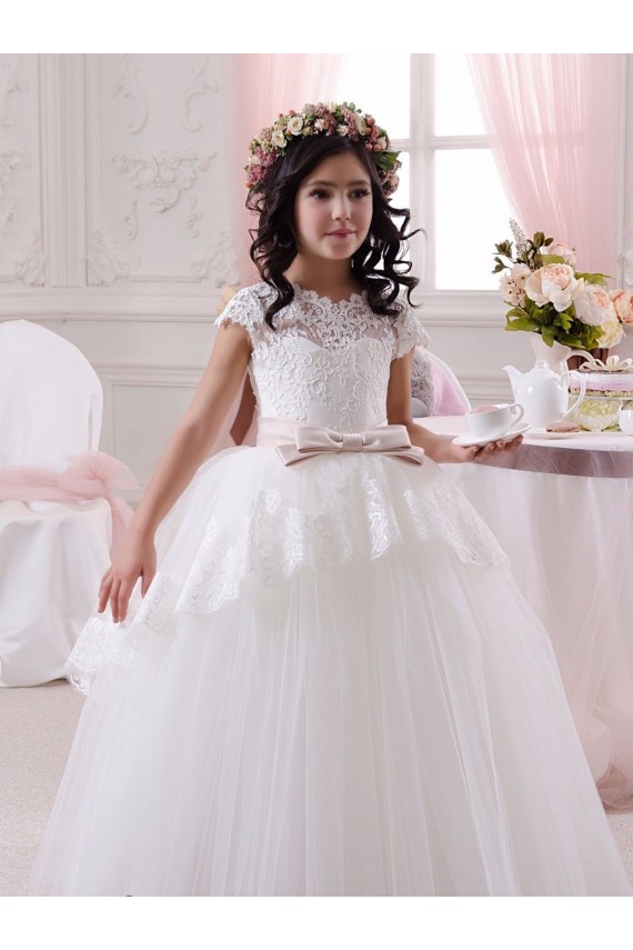 Ivory Ball Gown Sweetheart Floor Length Sleeveless Flower Girl Dress Perth
