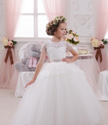 Ivory Ball Gown Sweetheart Sleeveless Long Flower Girl Dress Perth