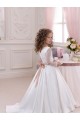 Ivory Ball Gown V-Neck Chapel Train Long Sleeve Flower Girl Dress Perth