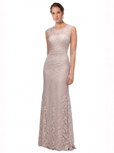 Shop Long Sleeveless All Lace Bridesmaid Dress / Prom Dress with Scoop Neckline Perth
