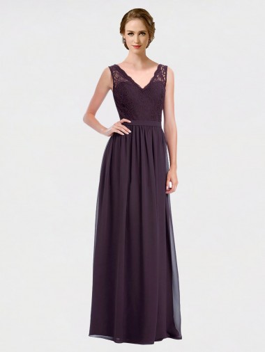 Shop V-Neck Bridesmaid Dress with Corded Lace Bodice Perth