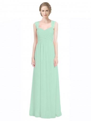 Shop Sweetheart Chiffon Bridesmaid Dress with Lace Straps and Keyhole Back Perth