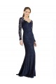 Illusion Long Sleeves Lace Bridesmaid Dress / Prom Dress with Sheer Keyhole Back
