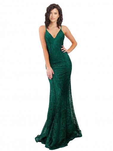 Shop Black Tie Sleek Fishtail Shaped Long Lace Bridesmaid Dress / Prom Dress Perth