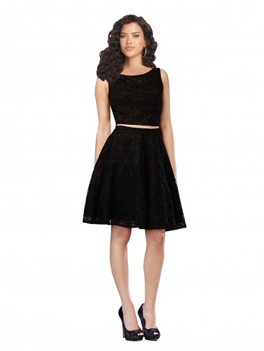 Shop Two Piece Short Lace Cocktail Bridesmaid Dress with Jewel Neckline Perth
