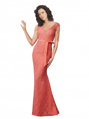 Shop Mermaid Long V-Neck Lace Bridesmaid Dress with Open Back Perth